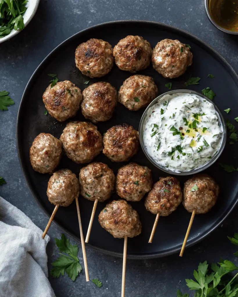 Meatballs with Sun-Dried Tomato Tzatziki