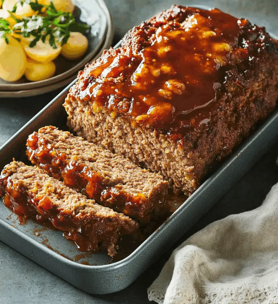 Classic Meatloaf with a Sticky Sweet Topping