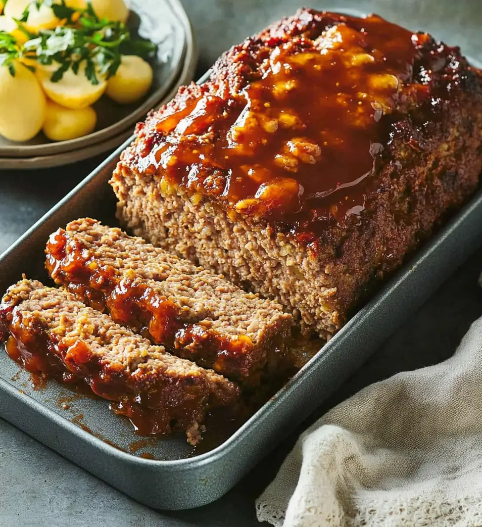 Classic Meatloaf with a Sticky Sweet Topping