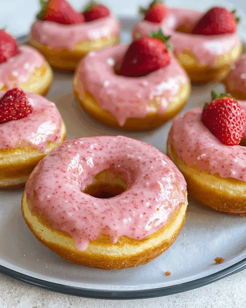 Strawberry Glazed Vegan Donuts