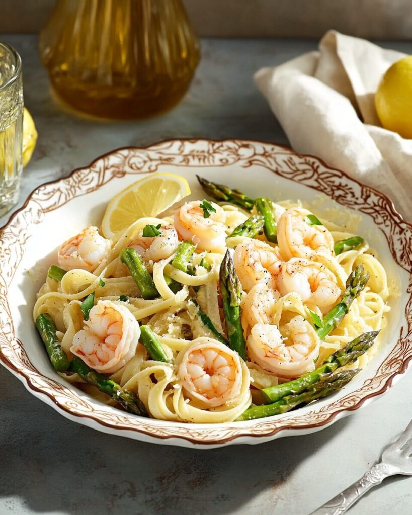 Lemon Shrimp and Asparagus Pasta