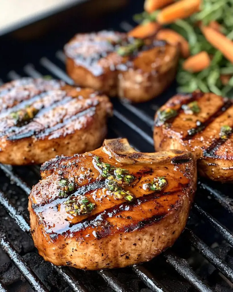 Grilled Maple Glazed Pork Chops