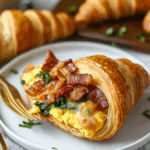 Bacon and Egg Croissant Boats
