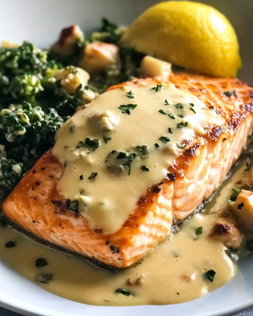 Baked Salmon with Amazing Lemon Sauce