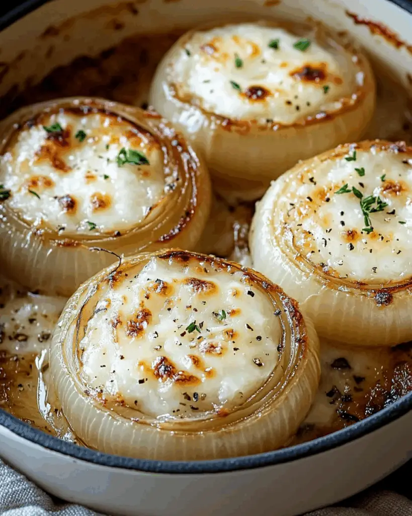 Creamy Baked Onions with Asiago Cheese