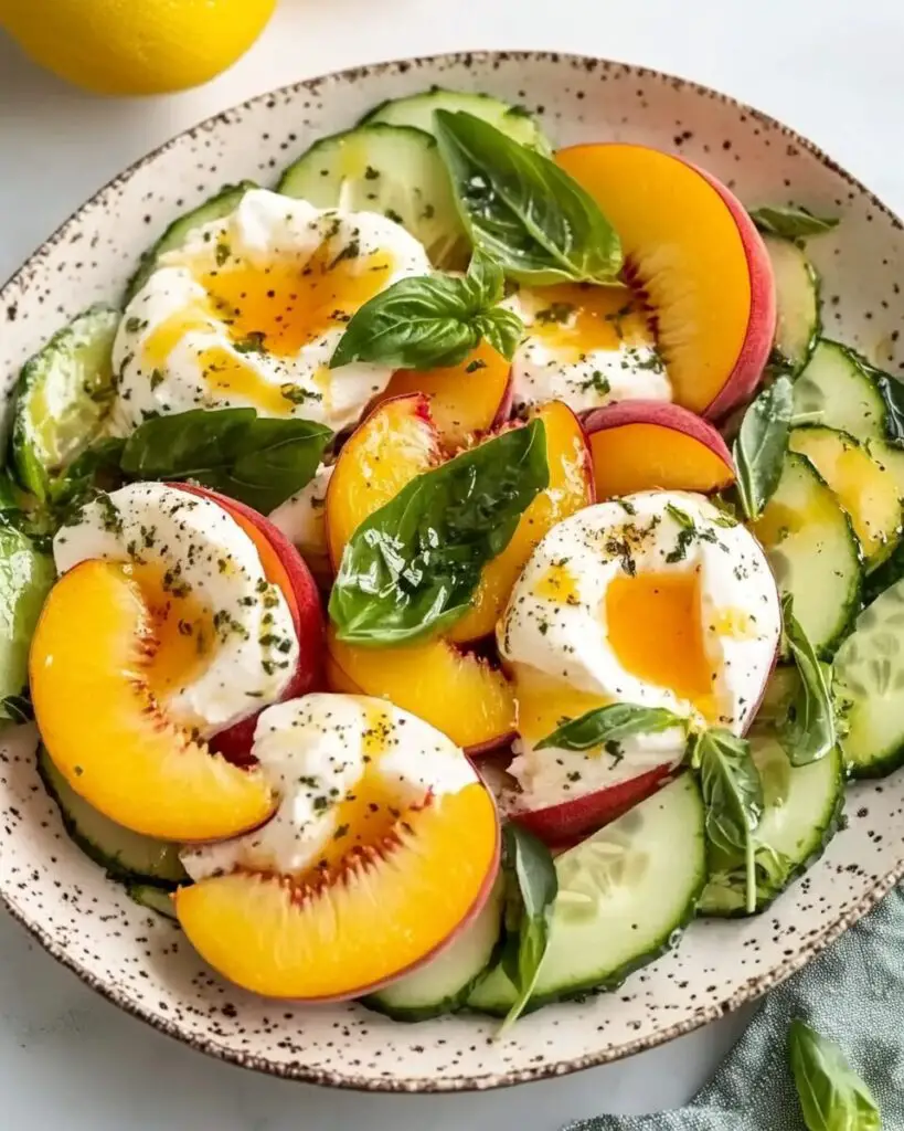 Peach Caprese Salad with Burrata