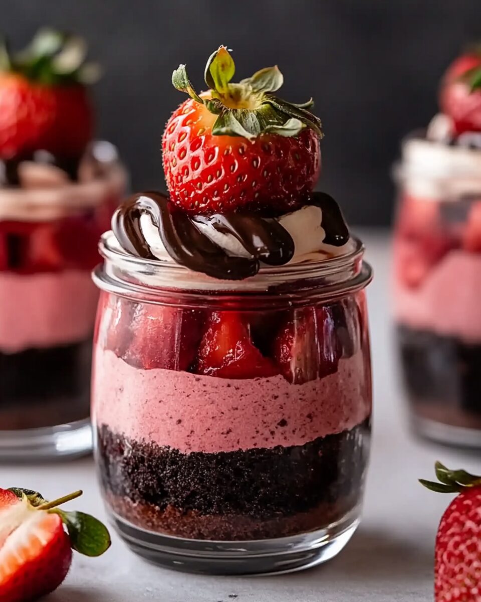 Chocolate Strawberry Mousse Cake Parfaits
