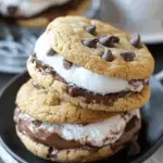 S’mores Chocolate Chip Cookie Ice Cream Sandwiches