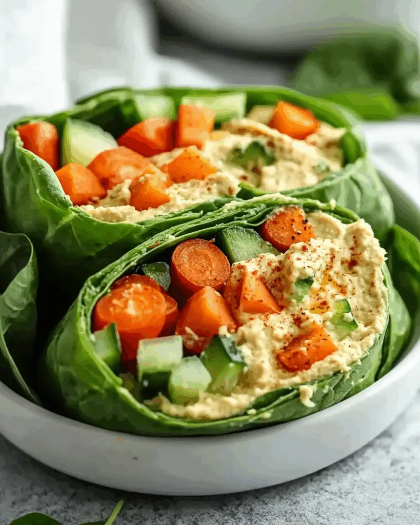 Veggie Spinach Wraps with Hummus