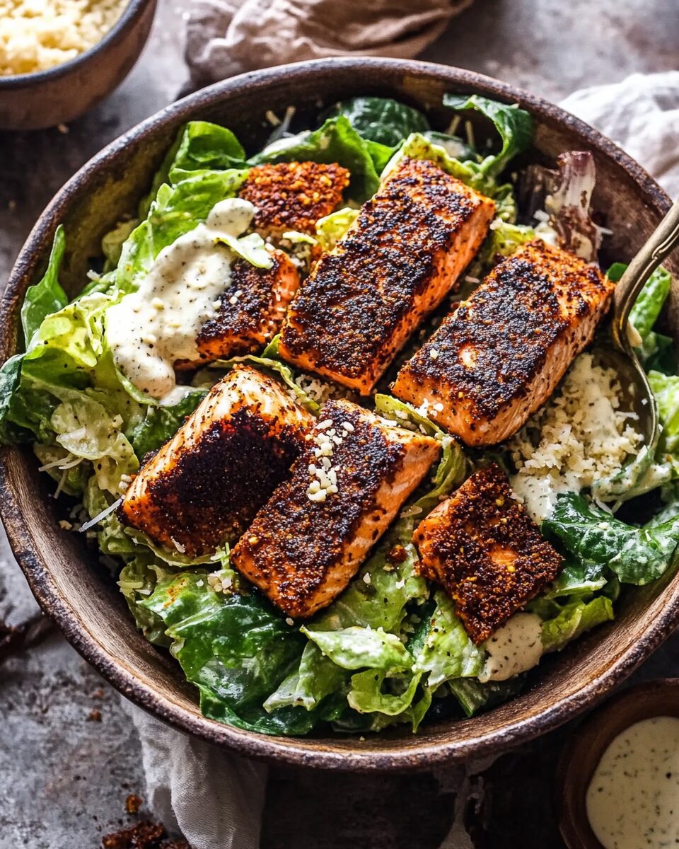 Blackened Salmon Caesar Salad