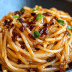 Caramelized Onion Pasta with Chilli Oil