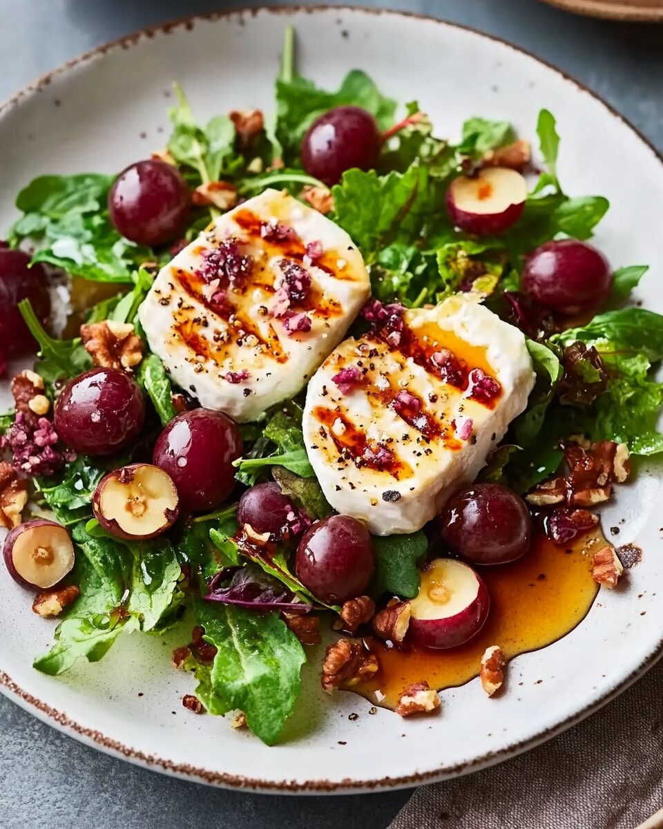 Grilled Goat’s Cheese with Hot Honey and Pink Peppercorns