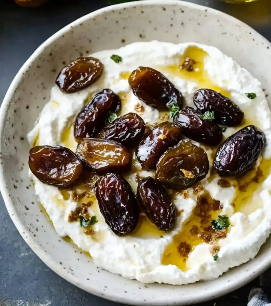Honey Whipped Ricotta with Roasted Dates