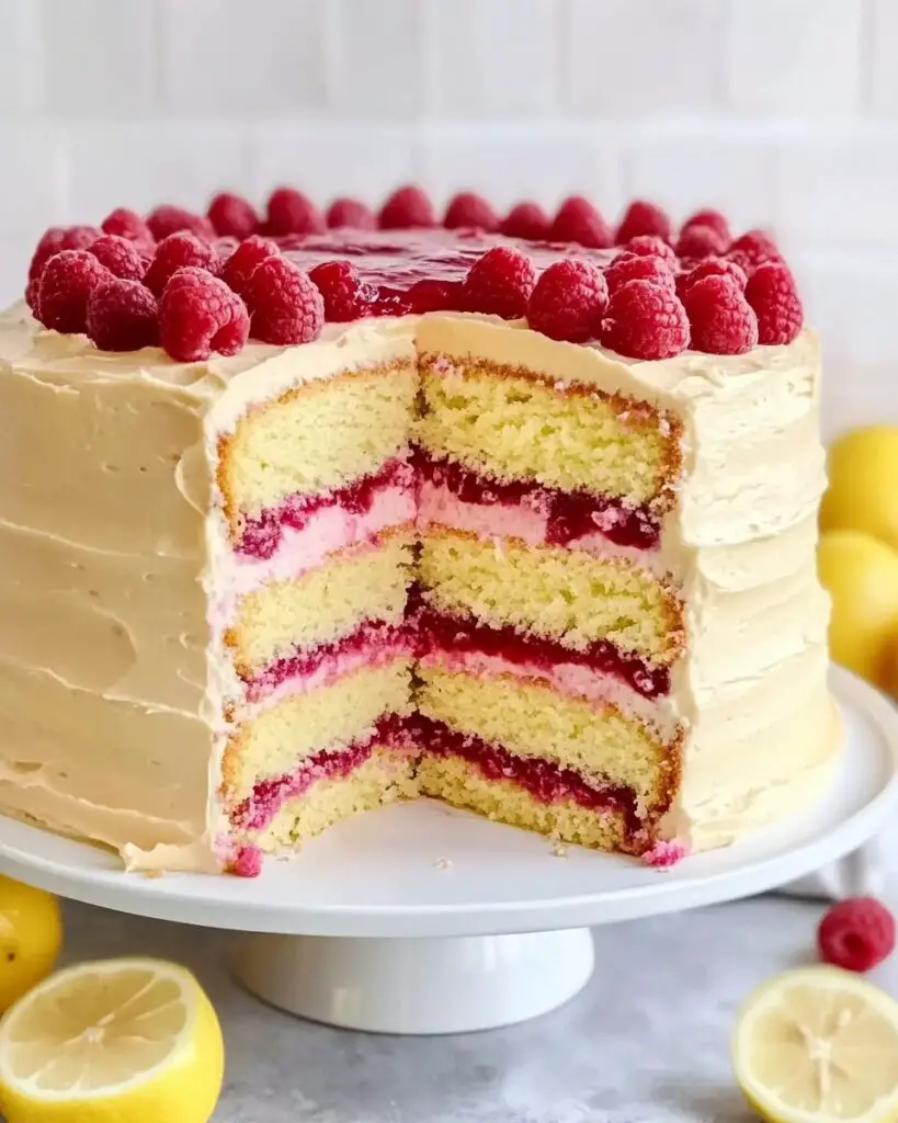 Lemon Raspberry Layer Cake