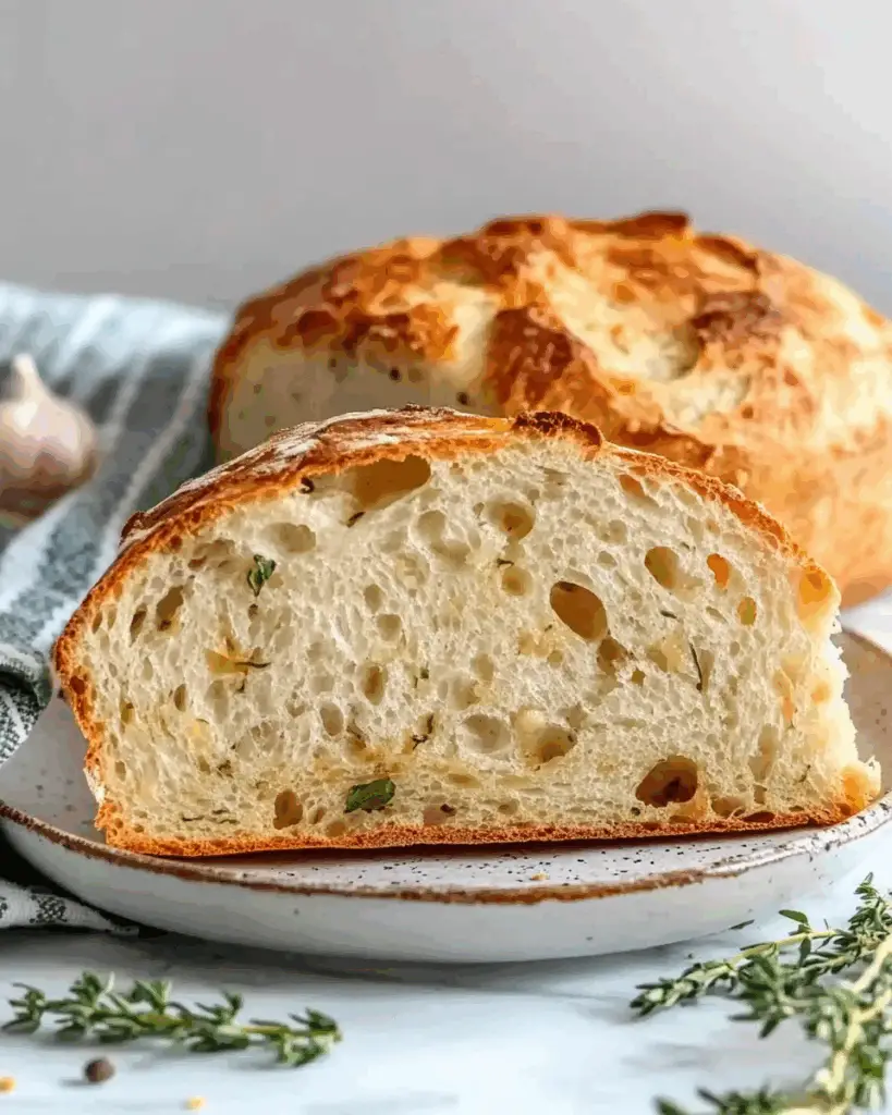No-Knead Garlic Bread
