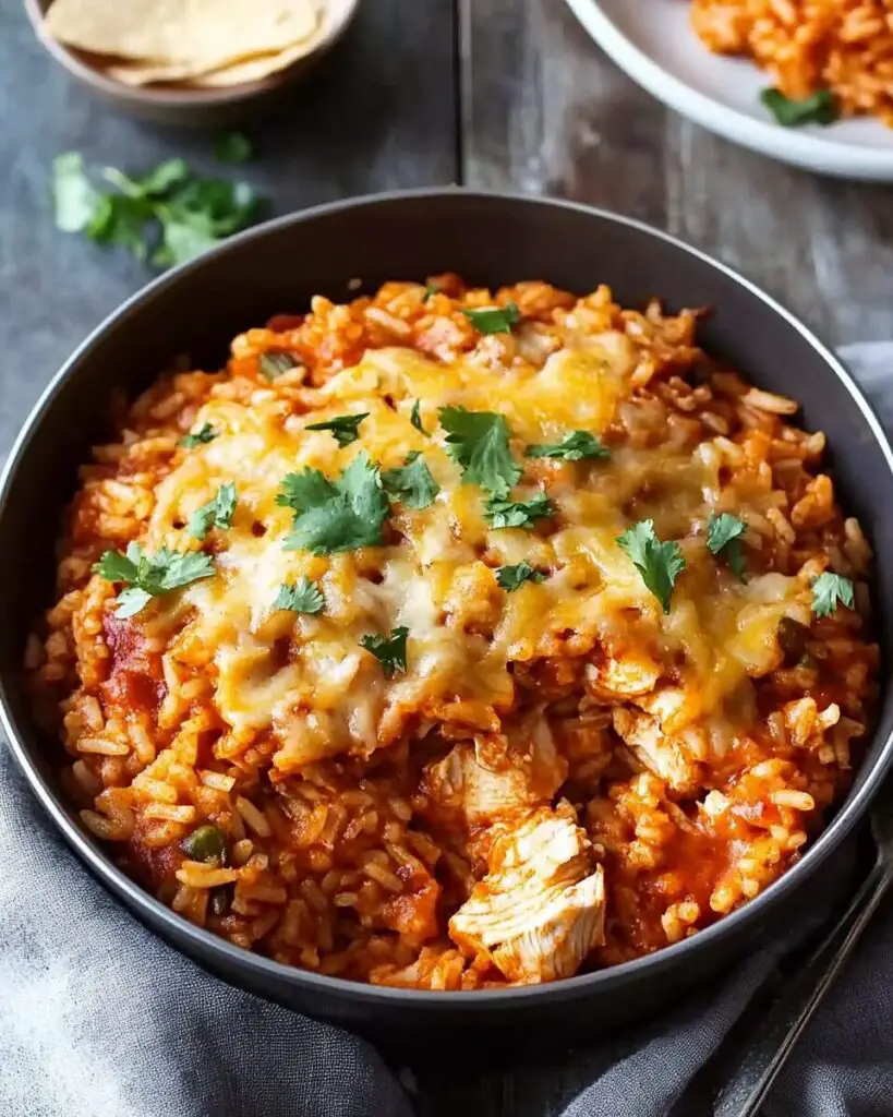 One Pot Chicken Enchilada Rice Casserole