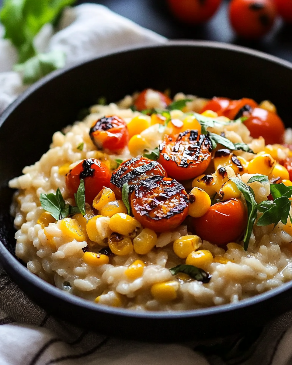 Summer Risotto with Grilled Corn and Tomatoes