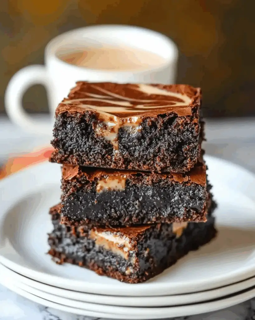 Vietnamese Coffee Brownies with Condensed Milk Swirl
