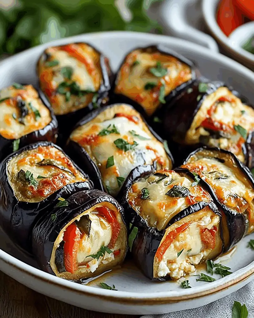 Eggplant Rolls Stuffed with Cheese