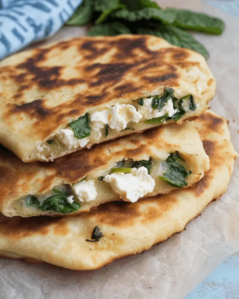 Mediterranean Mint and Feta Stuffed Flatbreads