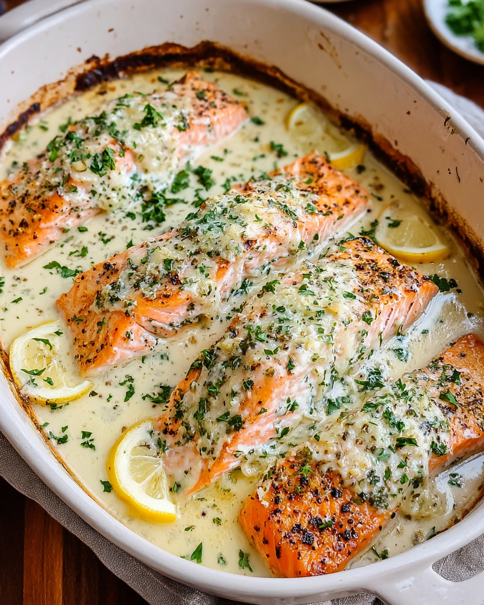 Baked Boursin Salmon