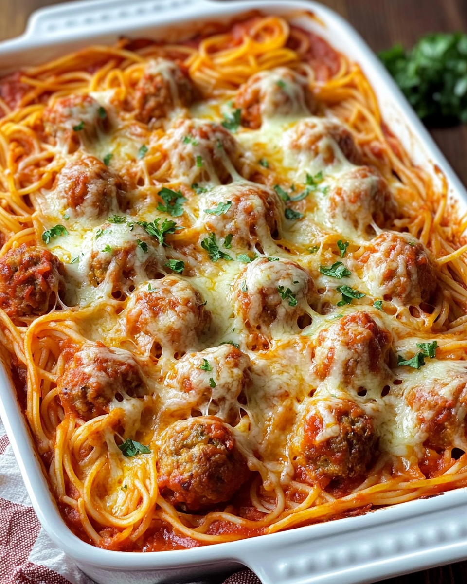 Baked Spaghetti and Meatballs