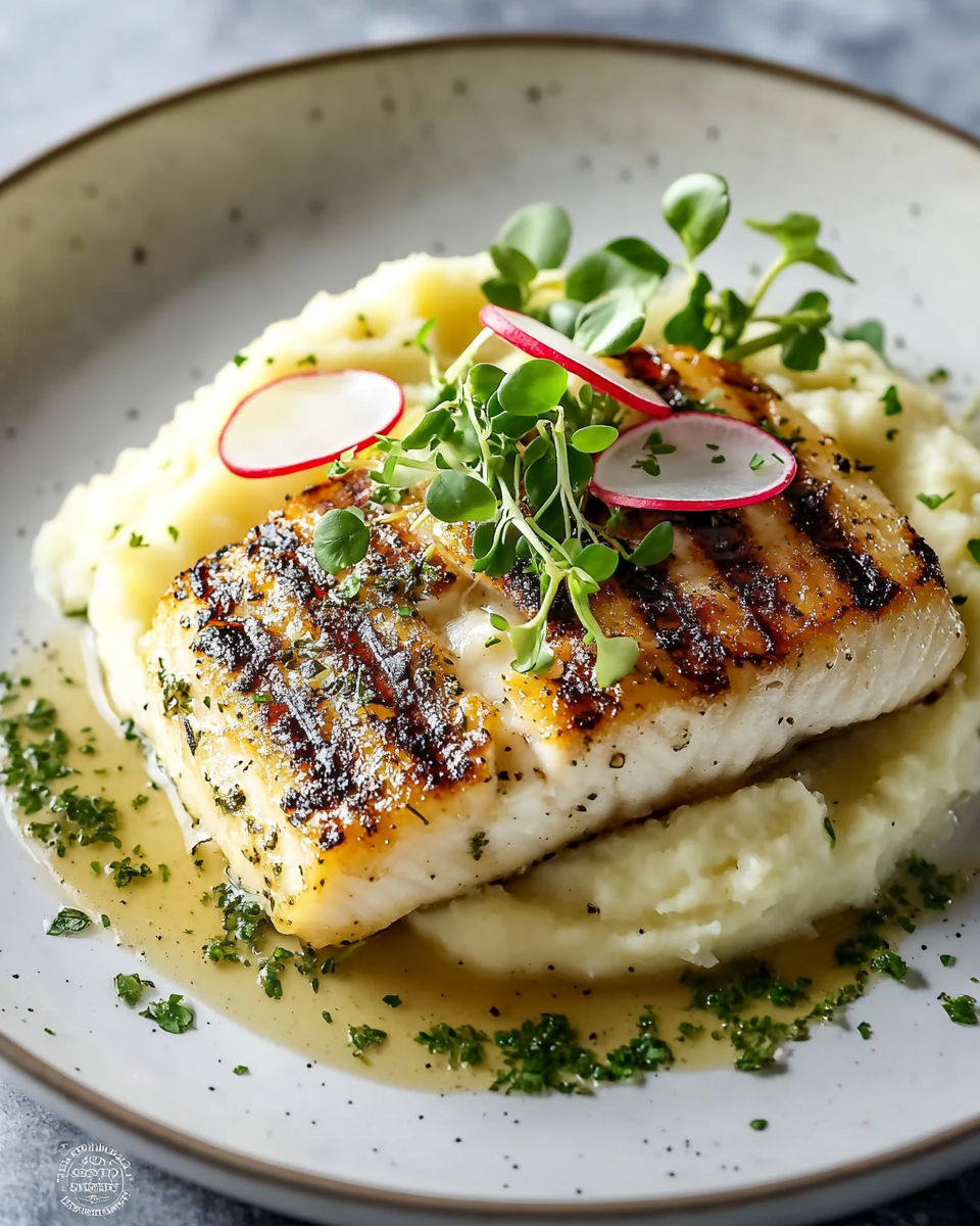 Grilled Sea Bass with Herb Butter