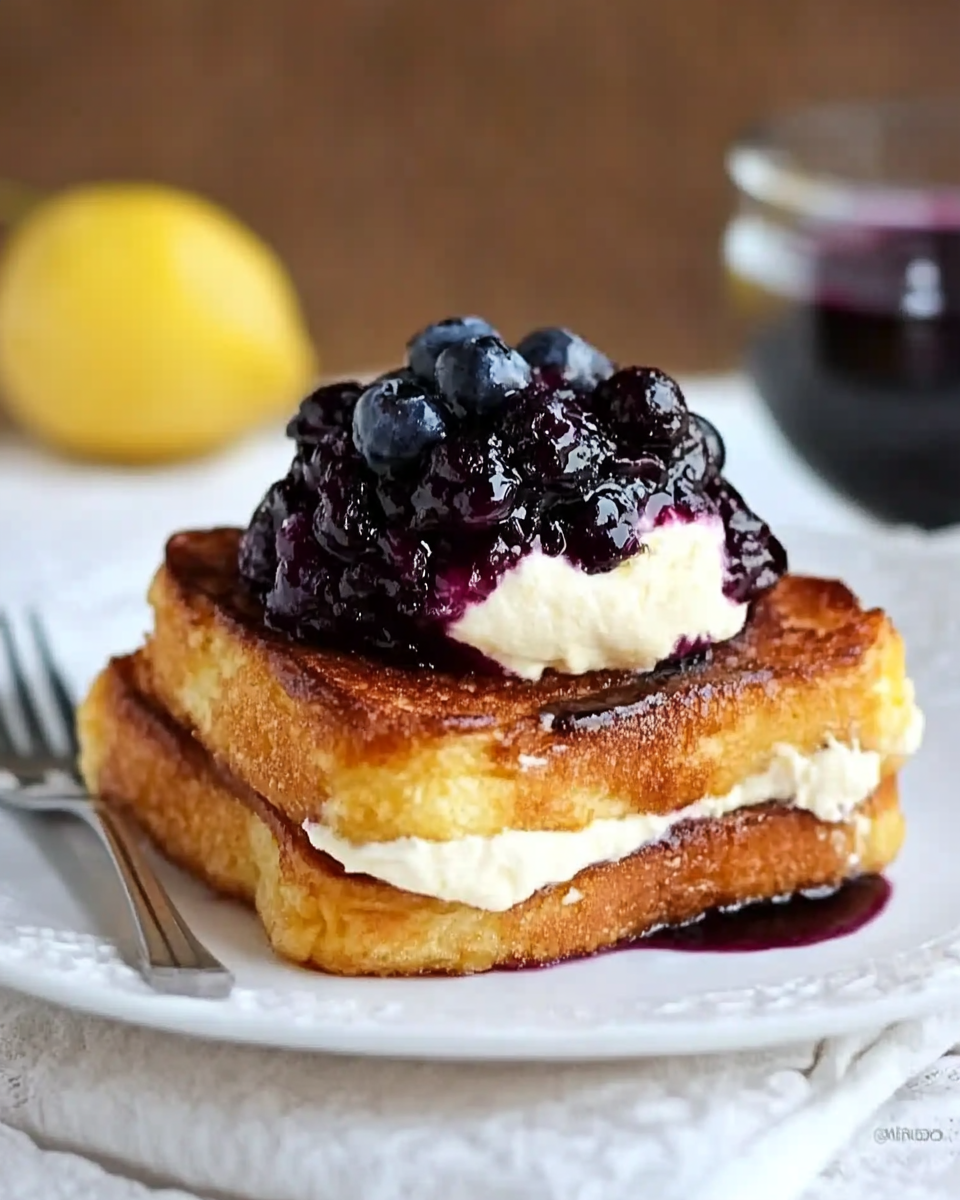 Lemon Cream Cheese Stuffed French Toast
