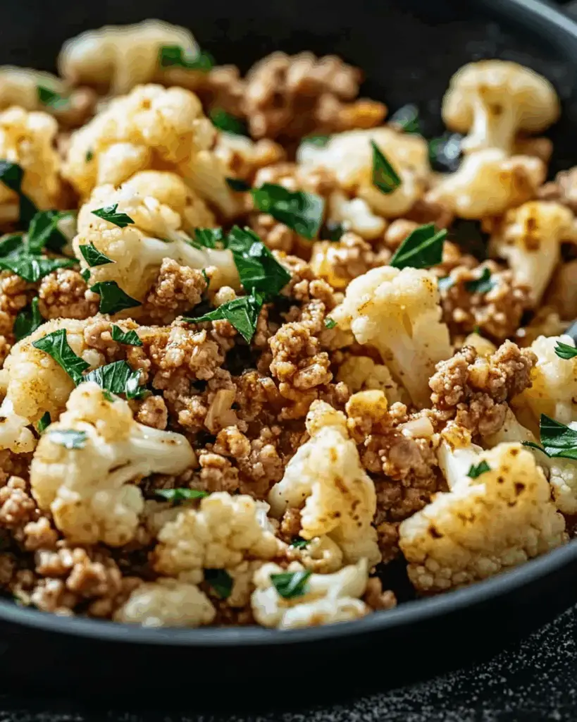 Garlic Butter Ground Turkey with Cauliflower Skillet