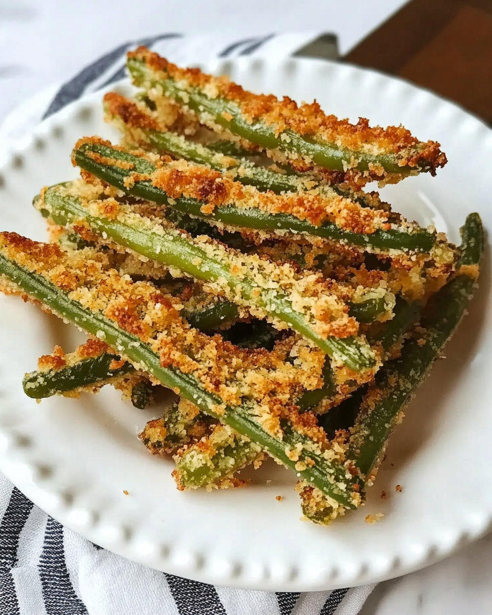 Oven-Baked Parmesan Green Bean Fries