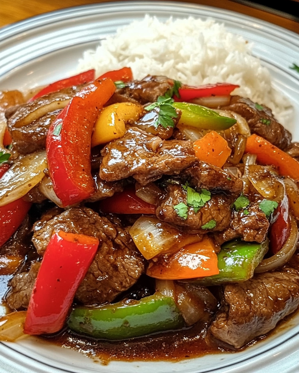 Pepper Steak with Bell Peppers and Onion