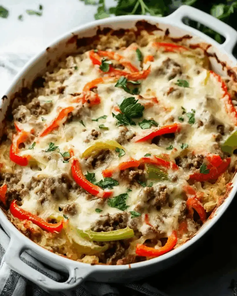 Philly Cheesesteak Casserole