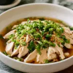 Poached Chicken with Scallion Ginger Sauce