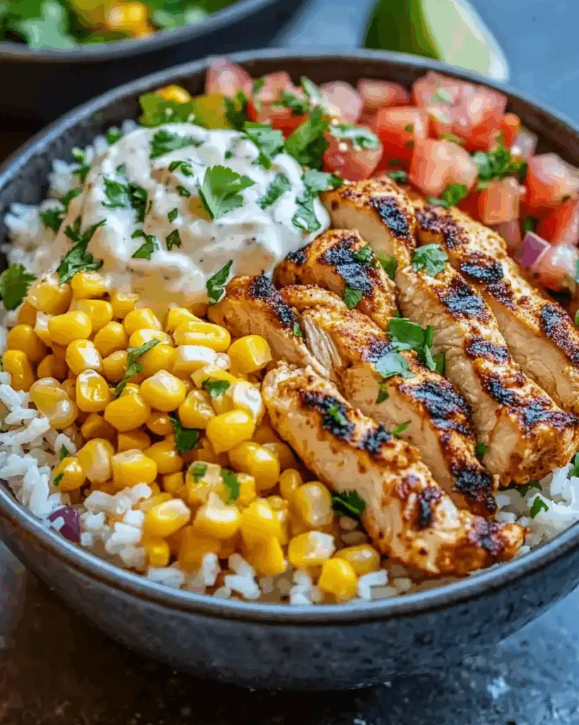 Street Corn Chicken Rice Bowl