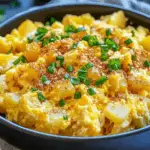 Cheesy Potato Egg Scramble