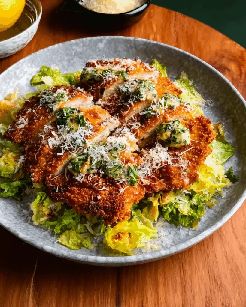Spicy Chicken Caesar Schnitzel