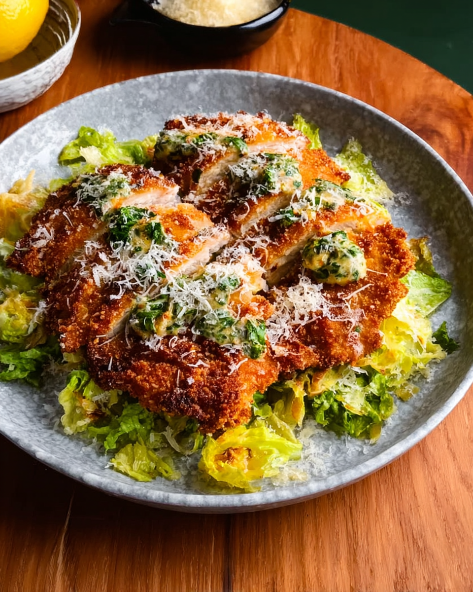 Spicy Chicken Caesar Schnitzel