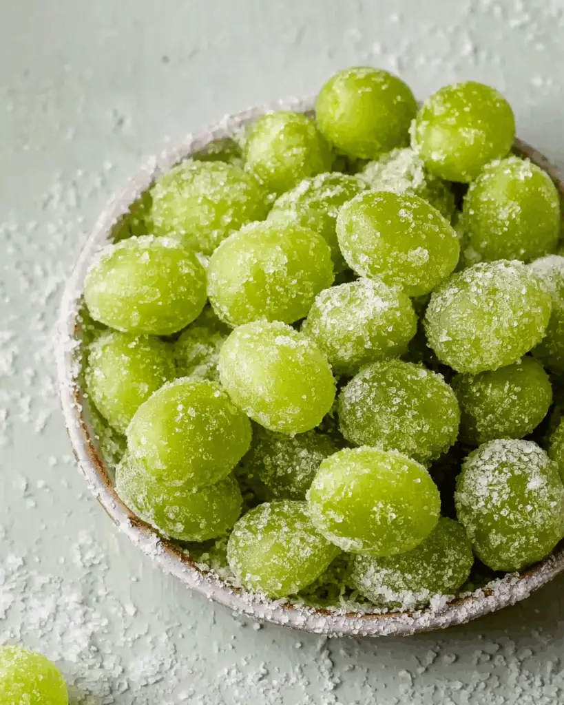 3-Ingredient Healthy Sour Candied Frozen Grapes