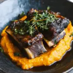 Beef Short Ribs with Pumpkin, Maple, and Paprika Puree