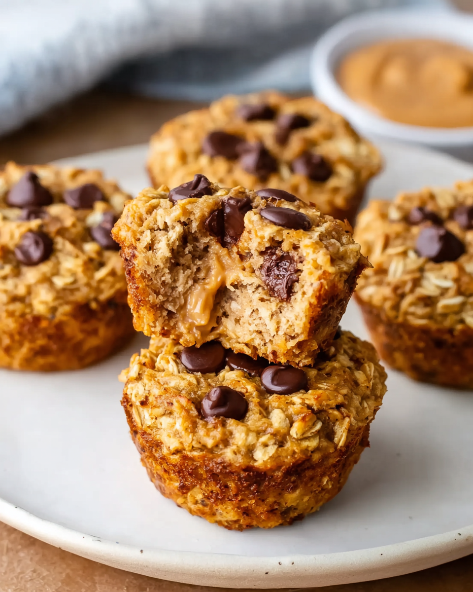 Breakfast Peanut Butter-Chocolate Chip Oatmeal Cakes