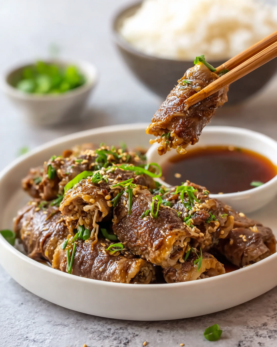 Enoki Beef Rolls