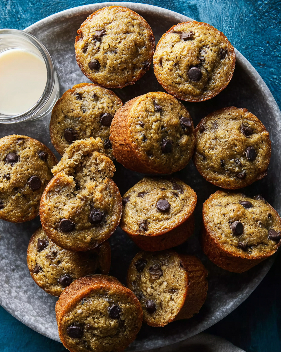Flourless Banana Chocolate Chip Mini Muffins