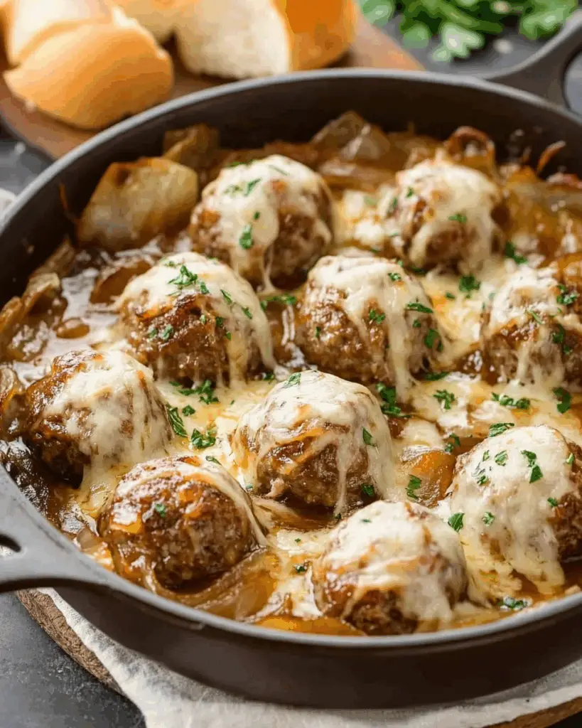 French Onion Meatballs