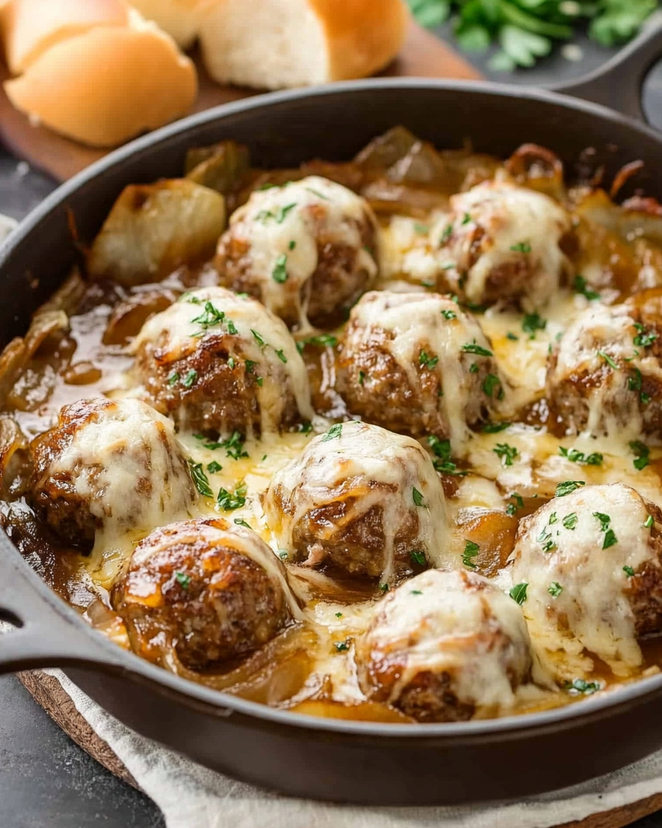 French Onion Meatballs