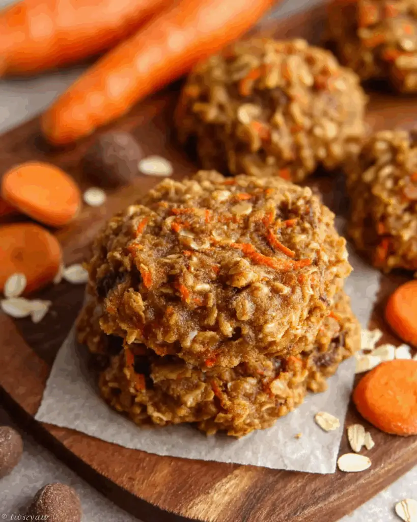 Healthy Carrot Cake Oatmeal Cookies