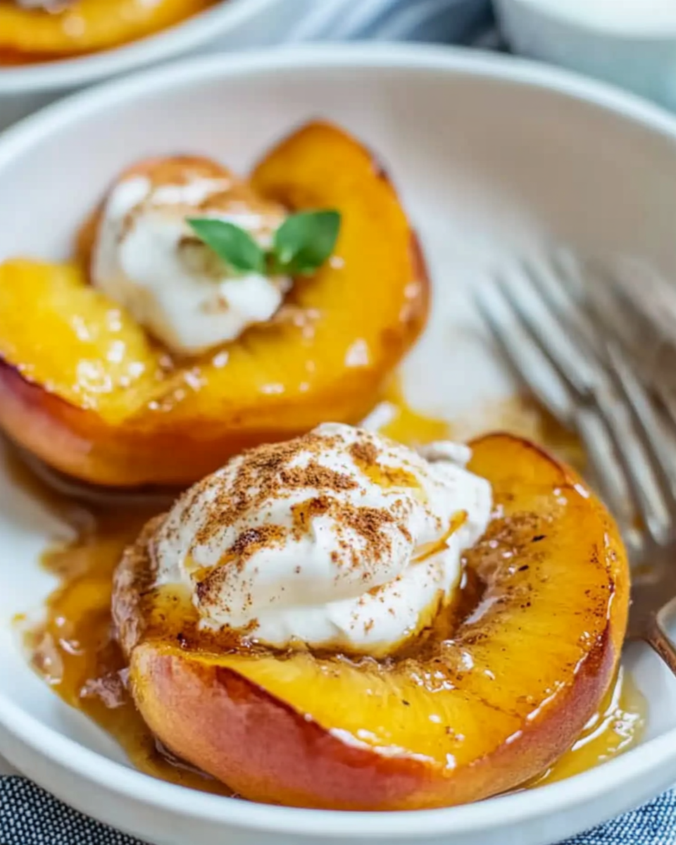 Healthy Honey Roasted Peaches