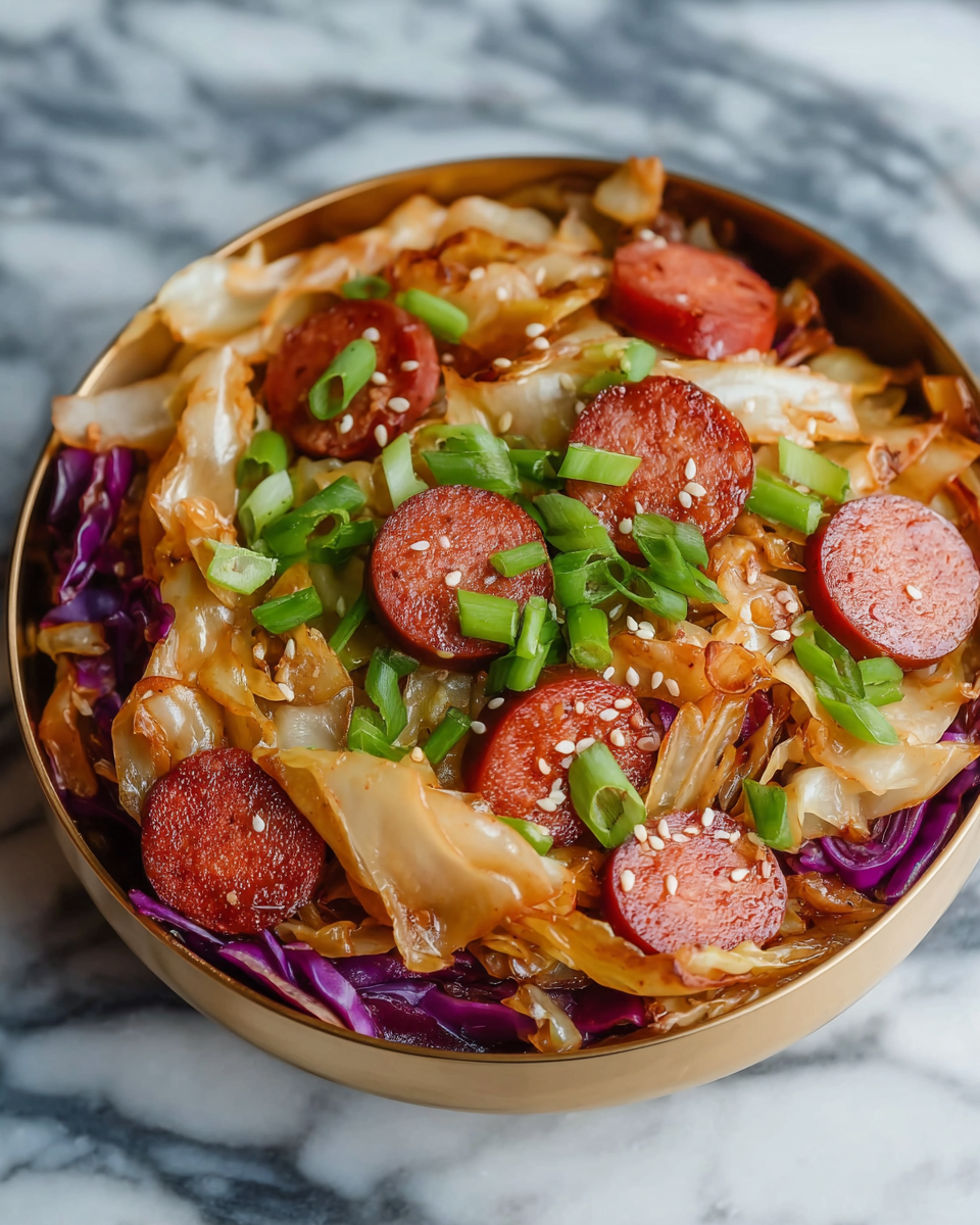 Kielbasa and Cabbage Egg Roll Bowls