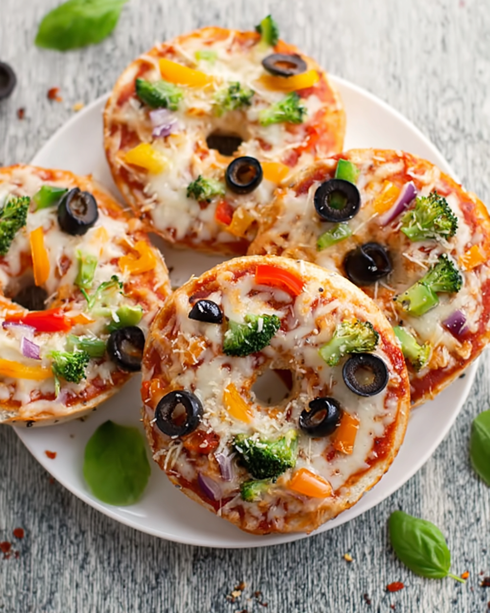 Mini Veggie Pizza Bagels