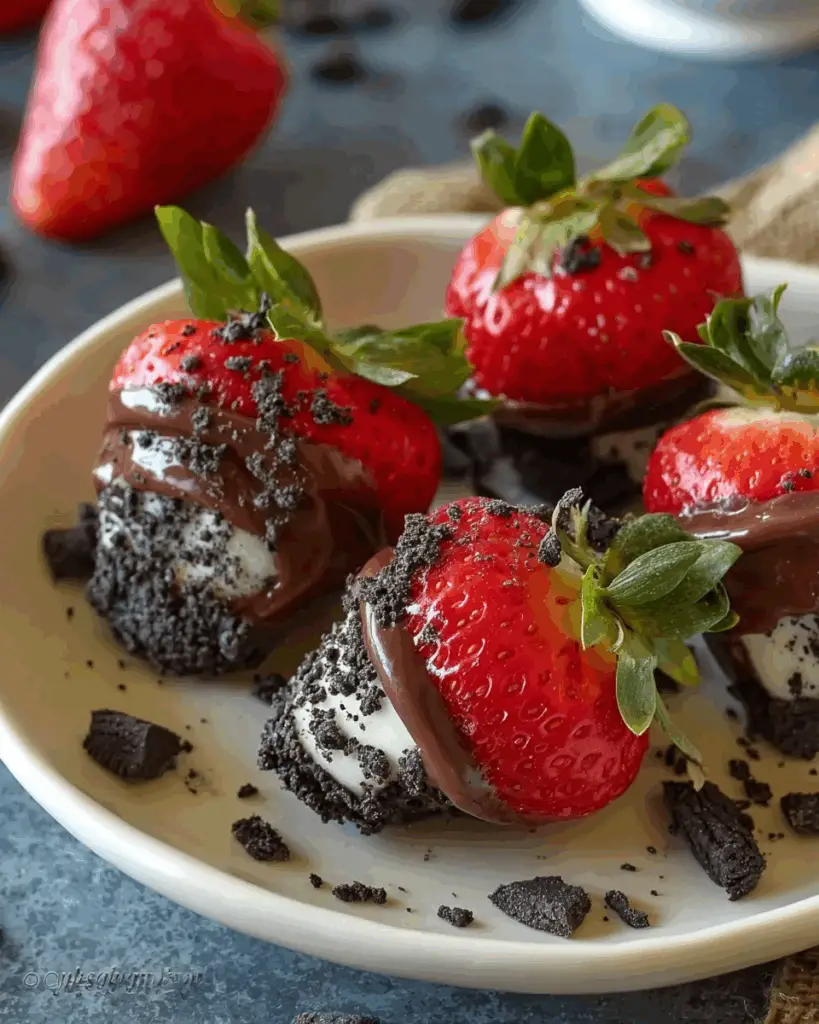 Oreo Truffle-Stuffed Strawberries