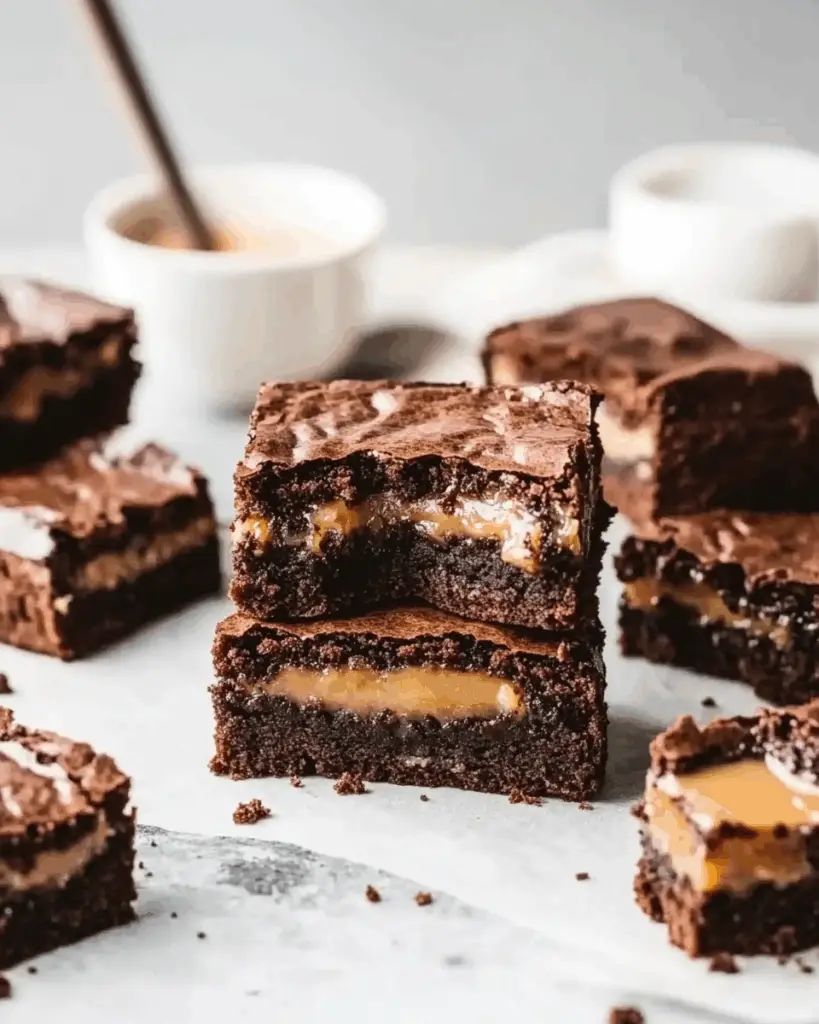 Salted Caramel Stuffed Brownies